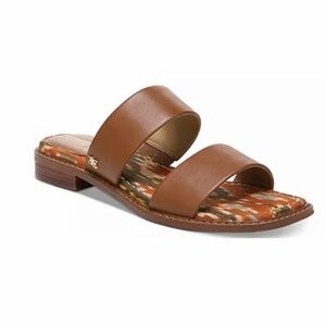 Sam Edelman Women’s 9 Haydee Brown Leather Double Strap Boho Slide Sandals